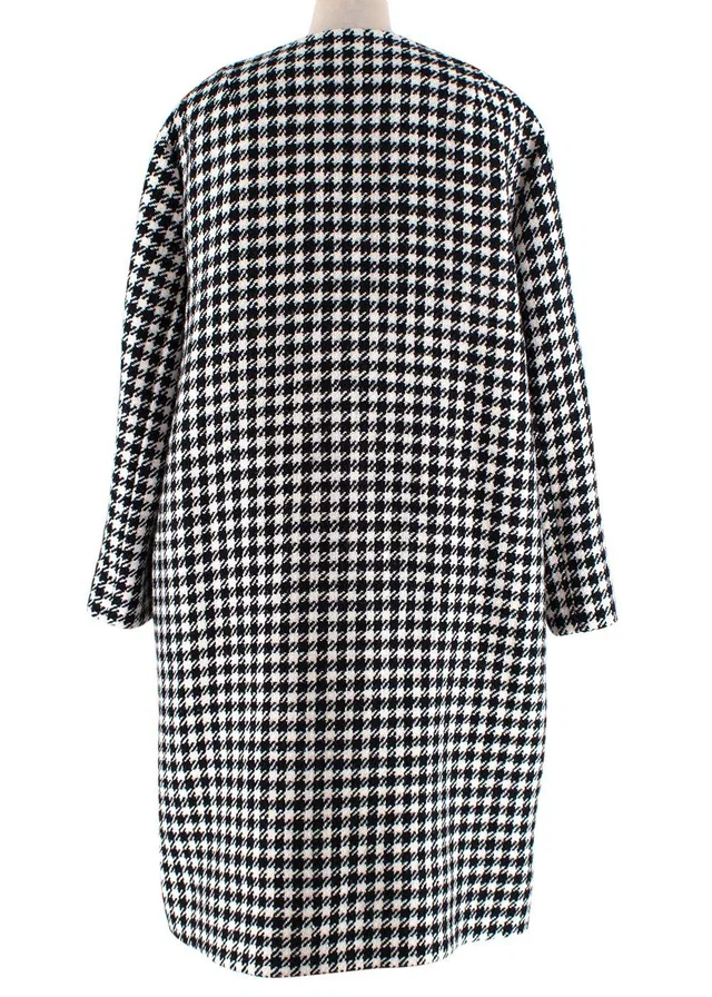 Dolce & Gabbana Black & White Houndstooth Wool Coat in Black Wool from HEWI