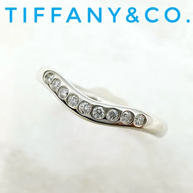 Tiffany & Co. Curved Band Diamond Platinum Ring from The Reluxe