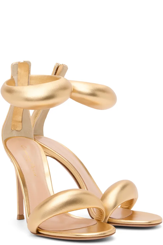 Gianvito Rossi Gold Bijoux Heeled Sandals, photo 4 of 5 from SSENSE