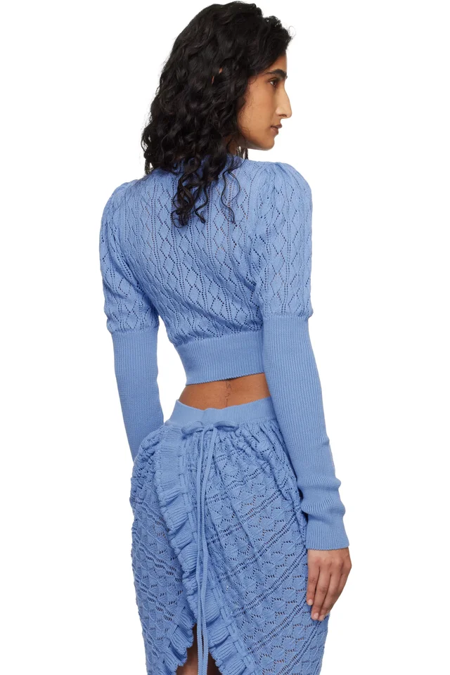 Vivienne Westwood Blue Ella Cardigan, photo 3 of 4 from SSENSE