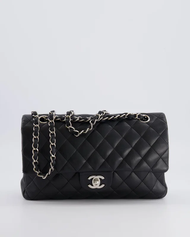 Chanel Medium Black Classic Double Flap Bag in Black Lambskin from Sellier