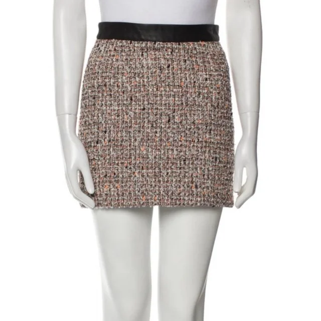 Proenza Schouler Tweed Mini Skirt in orange|black|white Tweed from Poshmark