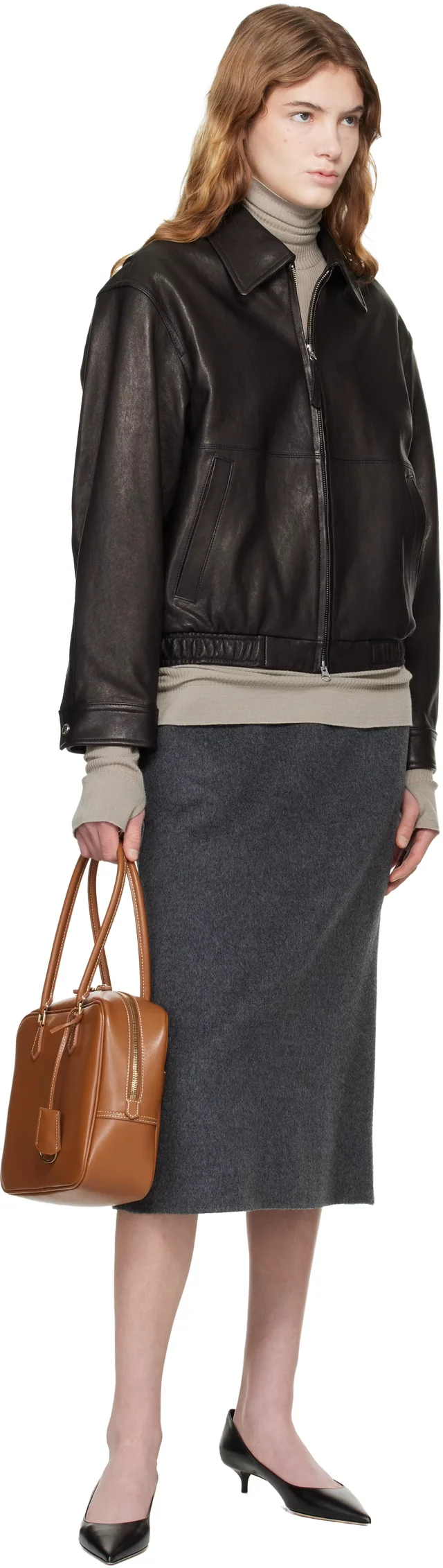 Dunst Black Drizzler Leather Jacket, photo 4 of 5 from SSENSE