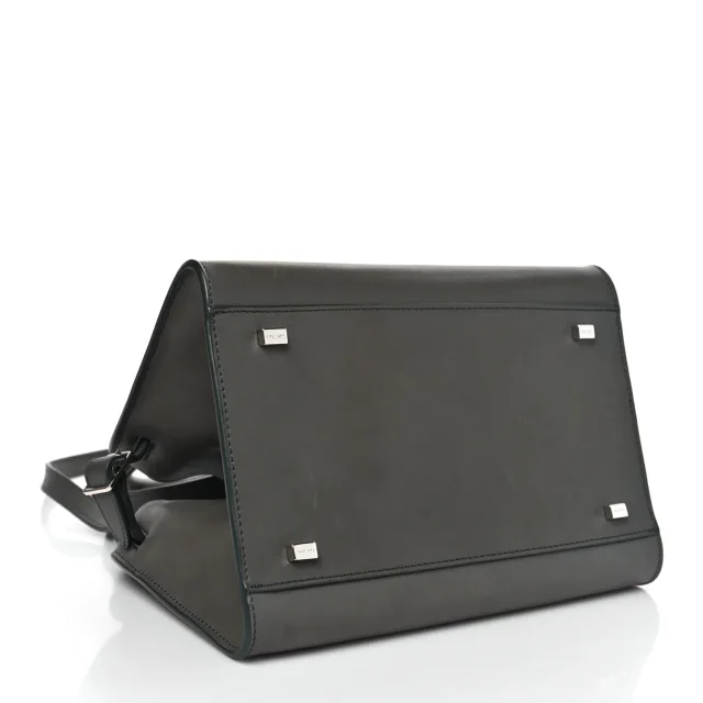 The Row Polished Saddle Calfskin Soft Margaux 10 Bag Koala Grey in Grey Calfskin from FASHIONPHILE, photo 4 of 9
