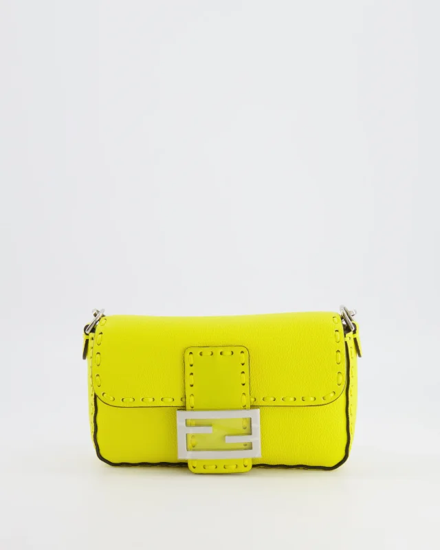 Fendi Yellow Leather Mini Baguette Bag in Yellow Leather from Sellier, photo 2 of 19