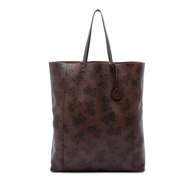 Brown Bottega Veneta Leather Intrecciomirage Butterfly Tote in Brown Leather from Designer Revival