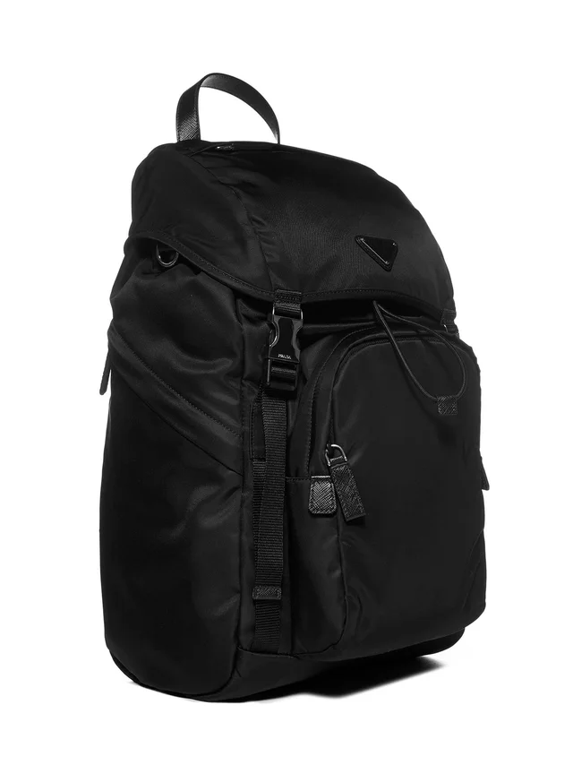 Prada Re-Nylon And Saffiano Leather Backpack — Black in Black Saffiano leather from HEWI, photo 2 of 2
