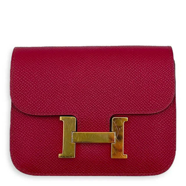 Hermès Constance Slim Rouge Grenade Wallet in Red Calfskin from Luxury Promise