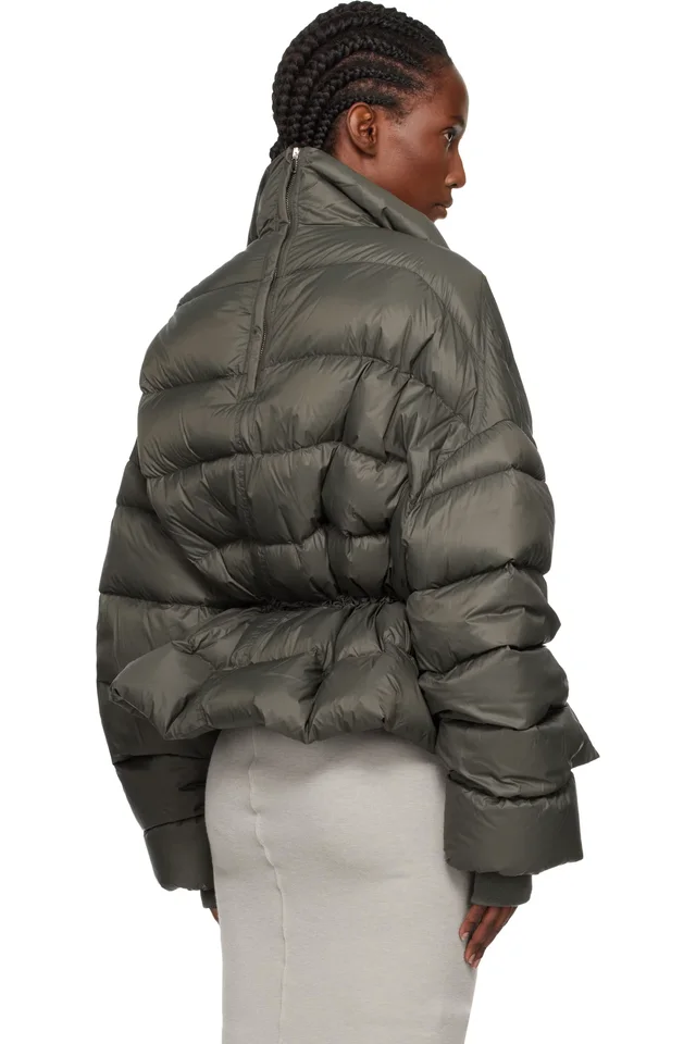 Rick Owens Gray Concordians Sail Down Jacket, photo 3 of 4 from SSENSE