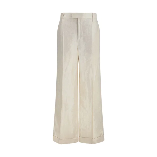 Brunello Cucinelli Beige Silk Casual Pants in Beige Silk from HEWI