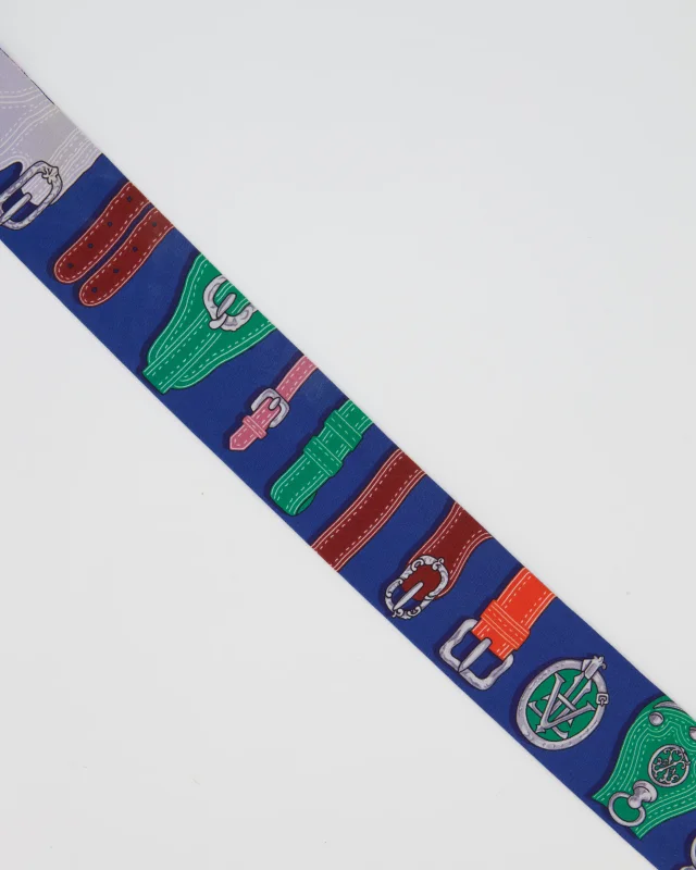Hermès Harnais Des Presidents Silk Twilly in Blue in Blue Silk from Sellier, photo 2 of 5