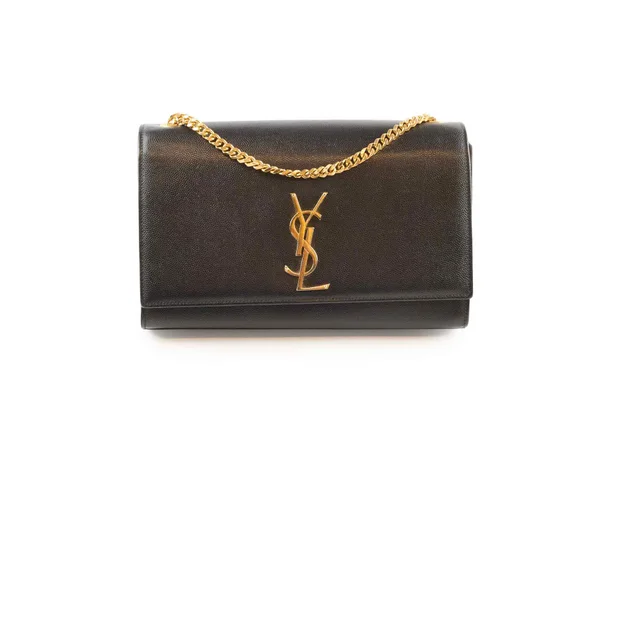Saint Laurent Medium Kate Bag Black in Black Leather from The Purse Affair