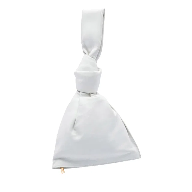 White Bottega Veneta Mini Calfskin BV Twist Bag Handbag in White Calfskin from Designer Revival