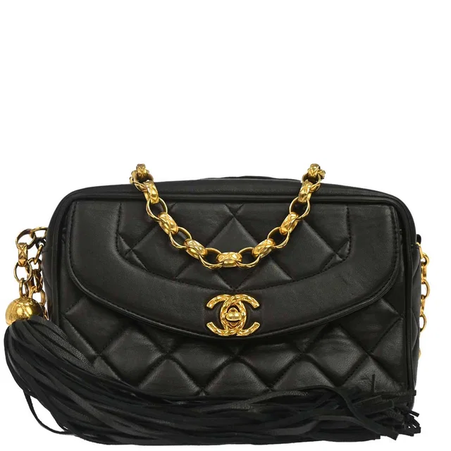 Chanel 1994-1996 Black Lambskin Camera Bag Mini in Black Lambskin from AMORE Vintage Tokyo