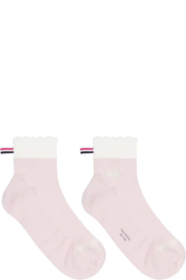 Pink Pointelle Stitch Hector Crew Socks, image 1 of 1 from SSENSE