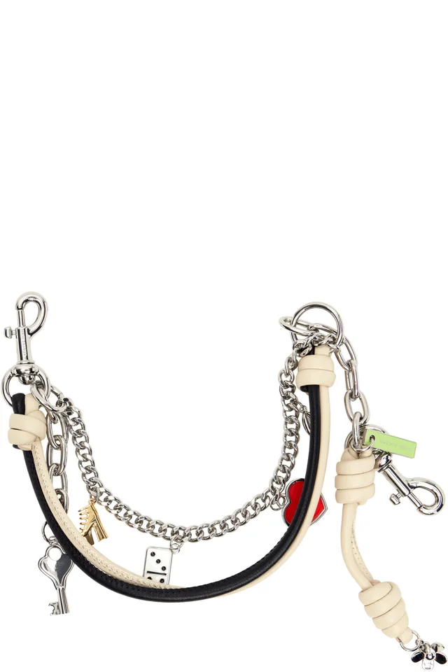 Marc Jacobs Black & Off White 'The Mini Icon Chain' Bag Charm Chain, photo 2 of 2 from SSENSE