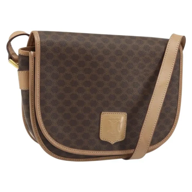 Celine Vintage Macadam Canvas And Leather Brown Bag in Brown Canvas from HEWI, photo 17 of 23