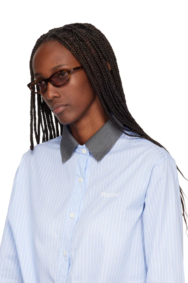 Miu Miu Eyewear Brown Miu Regard Sunglasses, photo 4 of 4 from SSENSE