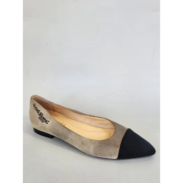 Chanel Ballet Flats Women 40 Beige Gabrielle Coco Pointed Cap Toe Only One Shoe in black|brown|neutral Suede from Poshmark