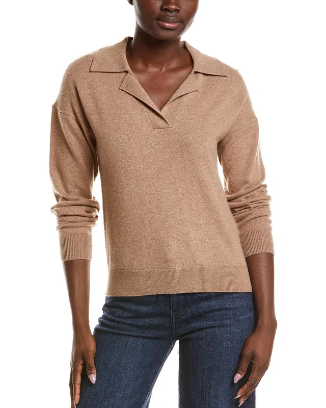 NAADAM 100% Cashmere V-Neck Polo Sweater, image 1 of 1 from Rue La La