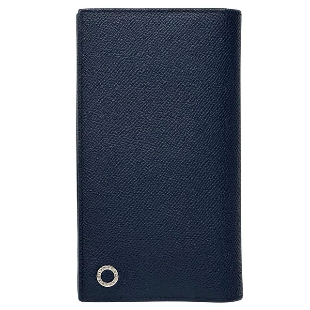 Bvlgari Wallet Leather Navy Green in Navy Leather from The Reluxe