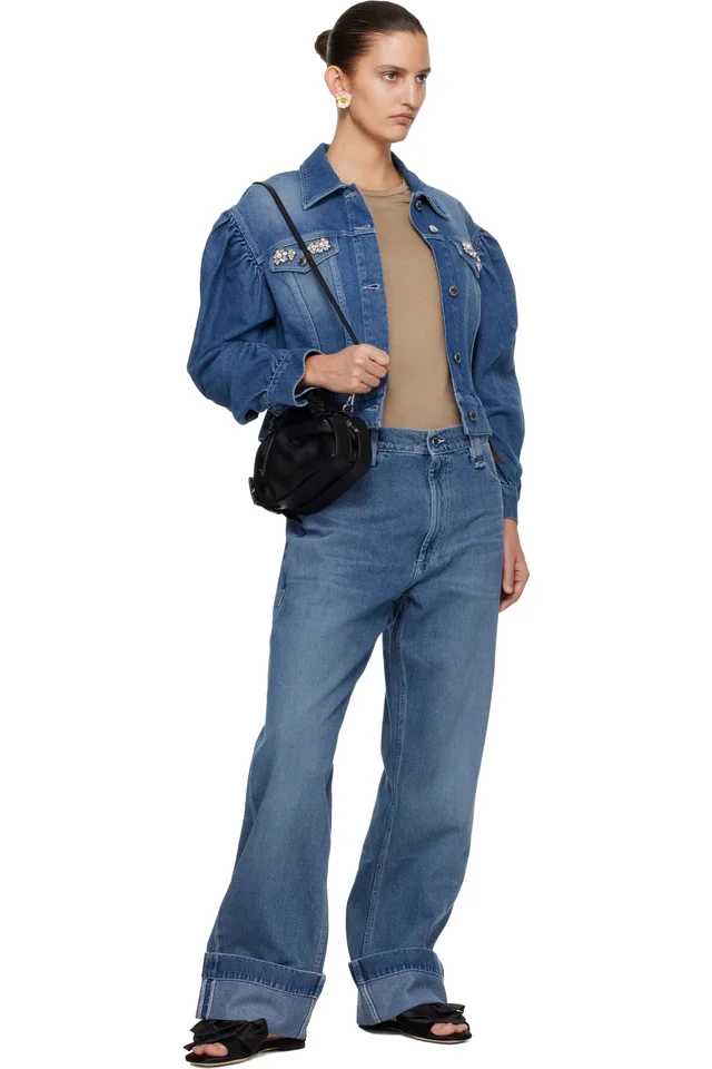 Simone Rocha Blue Straight Leg Jeans, photo 4 of 4 from SSENSE
