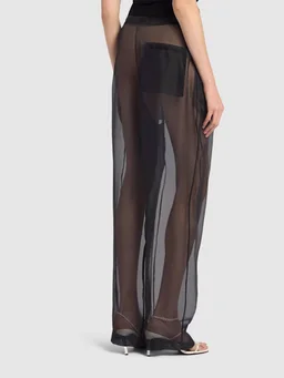 Khaite Wide-leg trousers with drawstring in 100% Silk, photo 3 of 5 from LUISAVIAROMA