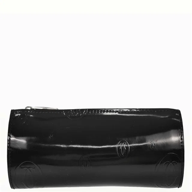 Cartier Black Happy Birthday Accessory Pouch Pen Case in Black Patent leather from AMORE Vintage Tokyo