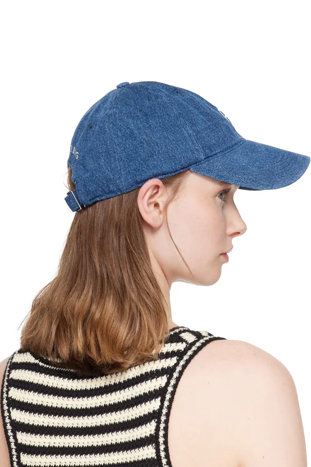 ANINE BING Blue Jeremy Baseball Cap, photo 3 of 3 from SSENSE