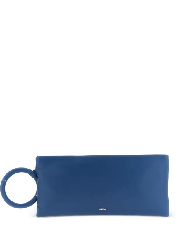 Tom Ford Sheepskin Wrist Loop Clutch — Blue in Blue Leather from HEWI