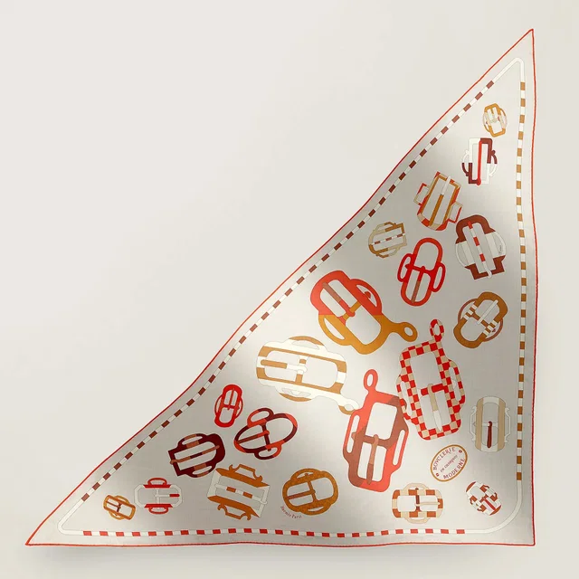 23. Hermes 140cm Cashmere/ Silk Large Triangle Scarf - in Box in Silk from Luxury Promise