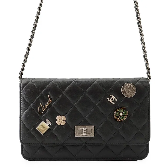 Chanel 2.55 Icon Chain Wallet BlackA80442 Leather in Leather from GALLERY RARE