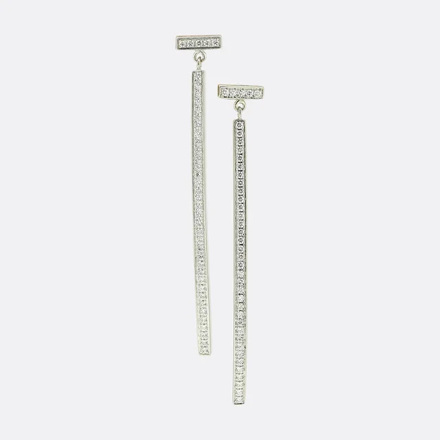 Tiffany & Co. T Diamond Bar Earrings from The Vintage Jeweller
