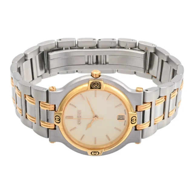 Gucci Round logo face watch 9000M quartz ivory from VINTAGE QOO TOKYO, photo 2 of 5