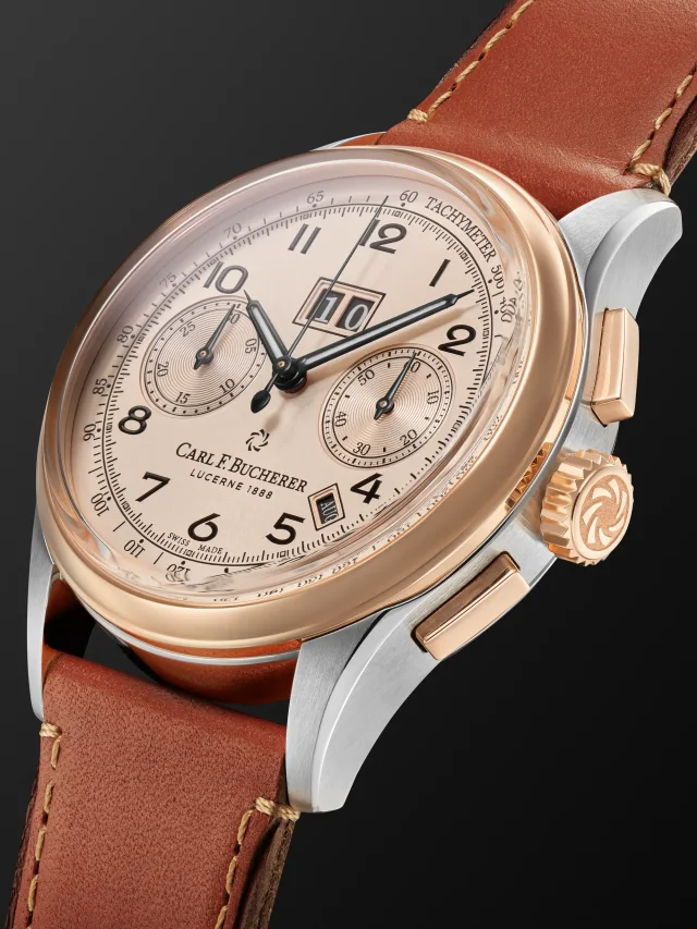 CARL F. BUCHERER Heritage BiCompax Annual Limited Edition Automatic Chronograph 18-Karat Rose Gold and Stainless Steel Watch, Ref. 00.10803.07.42.01 $11,600 30% off $8,120…, photo 4 of 9 from MR PORTER