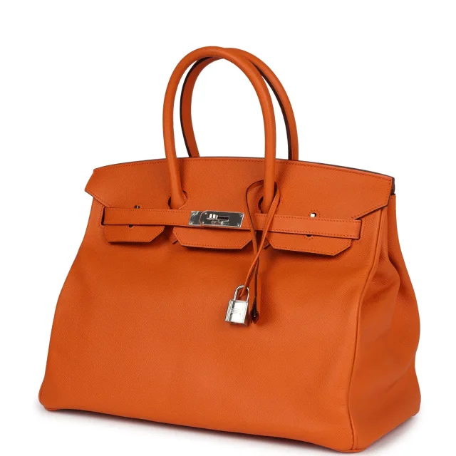 Hermès Birkin 35 Orange Epsom Palladium Hardware in Orange Epsom leather from Madison Avenue Couture, photo 5 of 9