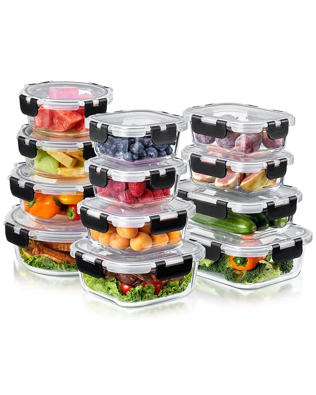 Sorbus Set of 24 Glass Meal Prep Containers With Airtight Lids, image 1 of 1 from Rue La La