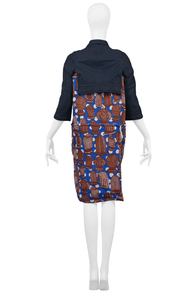 Comme des Garçons Navy Coat With Hair Print 2008 in Navy from Resurrection Vintage, photo 2 of 2