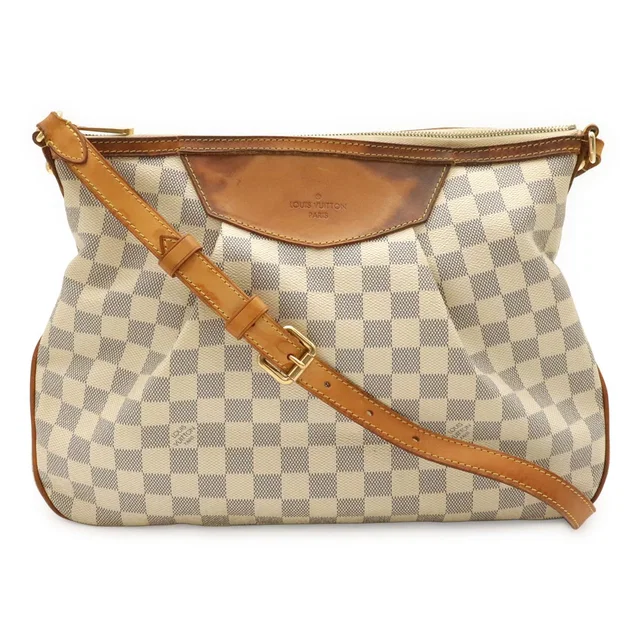 Louis Vuitton Damier Azur Siracusa MM Shoulder Bag in Coated canvas from The Reluxe