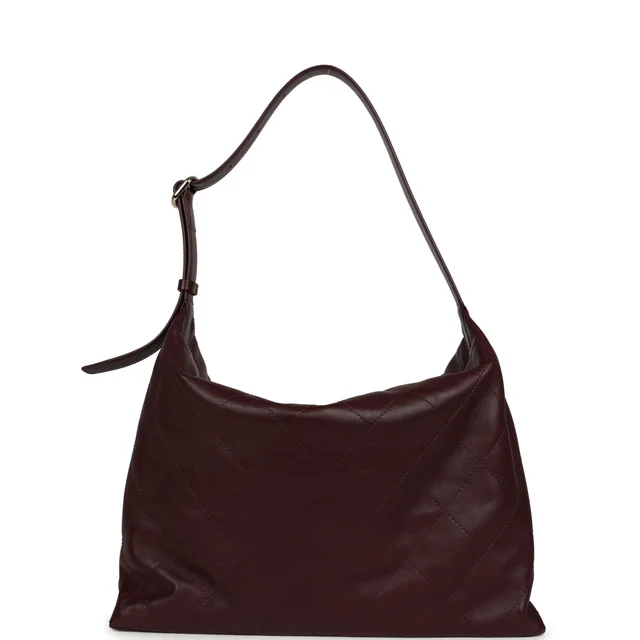 Chanel Maxi Hobo Shoulder Bag Dark Burgundy Lambskin Light Gold Hardware in Burgundy Lambskin from Madison Avenue Couture, photo 2 of 2