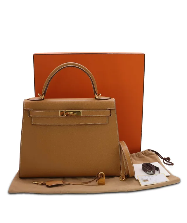 Hermès Kelly 28 Gold/ GHW Cochevel in Gold Leather from Luxury Promise, photo 14 of 14