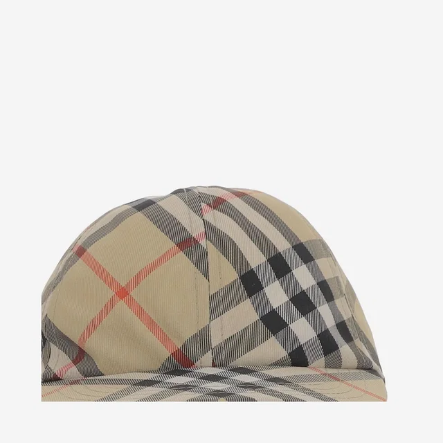 Burberry 8101181 Check Polyester Baseball Cap — Beige Caps in Beige from HEWI
