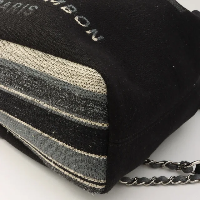 Chanel Dauville backpack, black, made around 2018 in Black Canvas from VINTAGE QOO TOKYO, photo 10 of 14