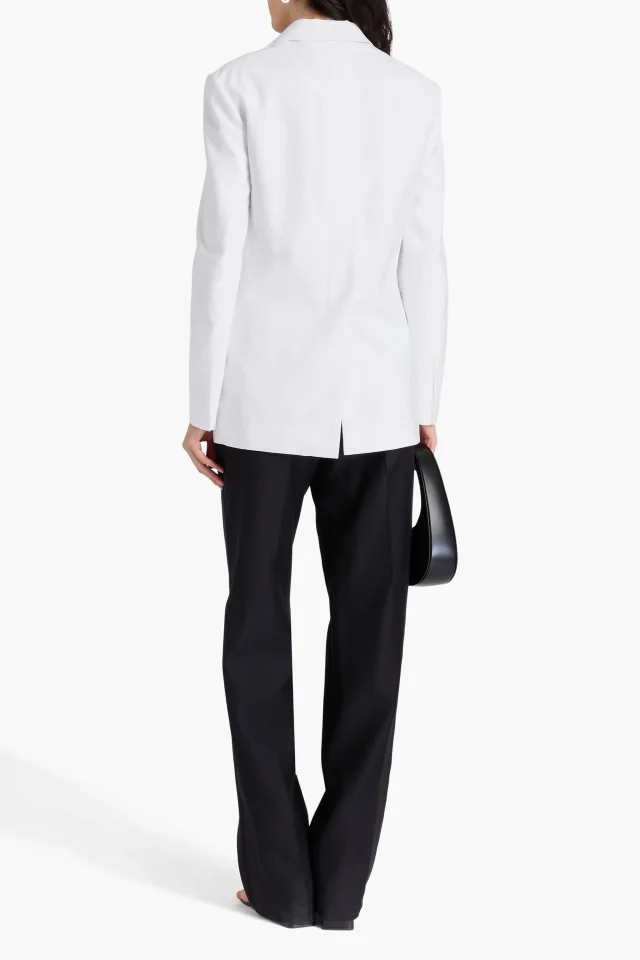 Proenza Schouler Tailored Woven Blazer in White, photo 3 of 4 from THE OUTNET