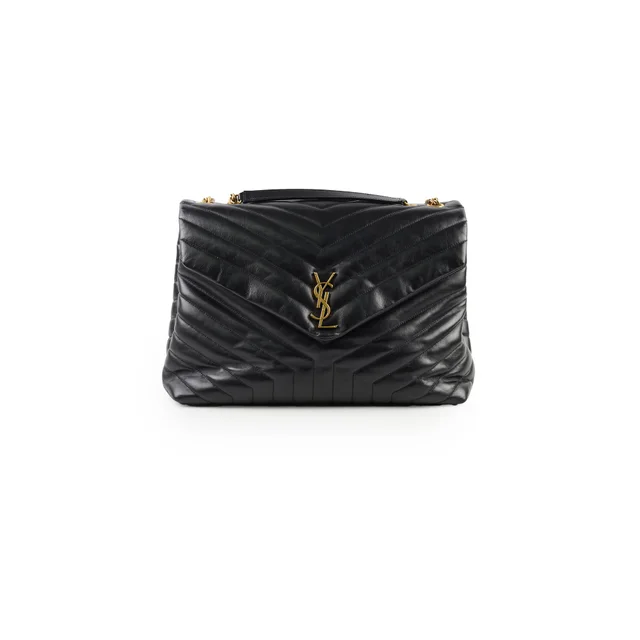 Saint Laurent Large Lou Bag Black GHW in Black from The Purse Affair