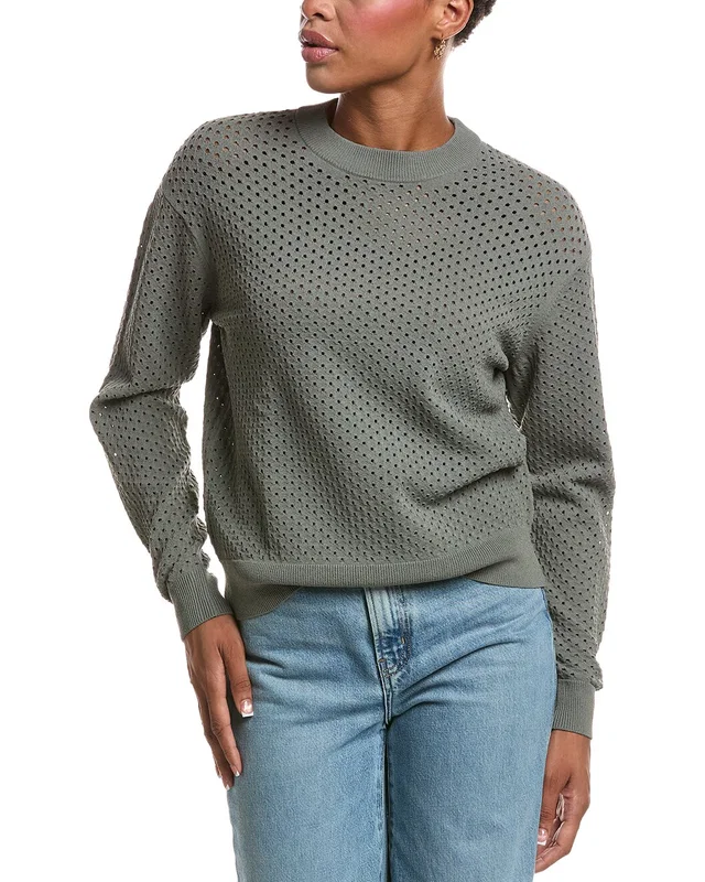 Autumn Cashmere Relaxed Fit Micro Mesh Crewneck Sweater, image 1 of 1 from Gilt