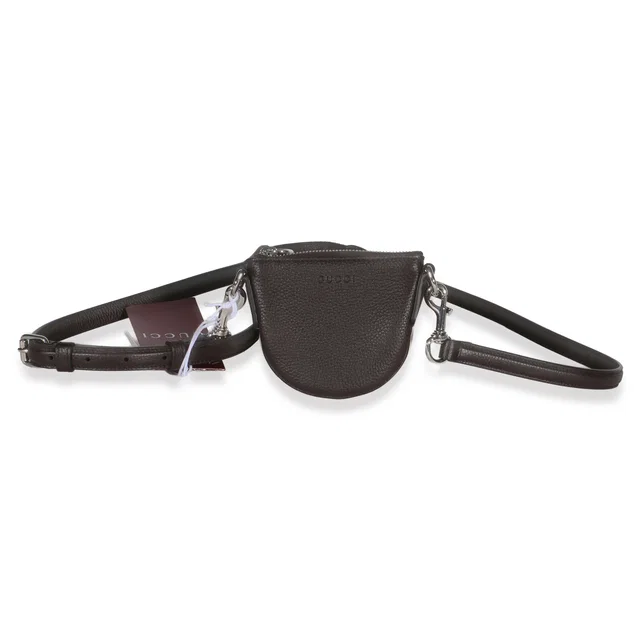 Gucci Brown Pebbled Calfskin Mini B Shoulder Pouch in Brown Calfskin from myGemma