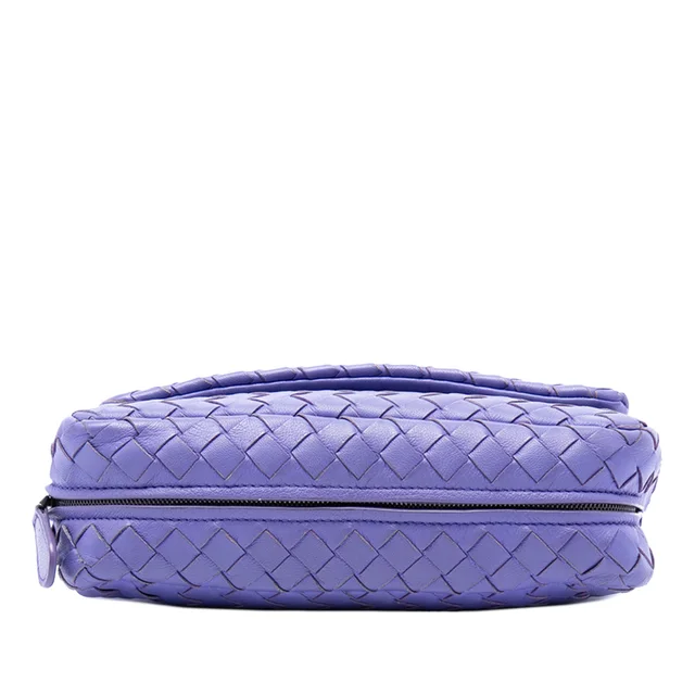 Purple Bottega Veneta Mini Nappa Intrecciato Expandable Chain Flap Crossbody in Purple Nappa leather from Designer Revival, photo 2 of 2