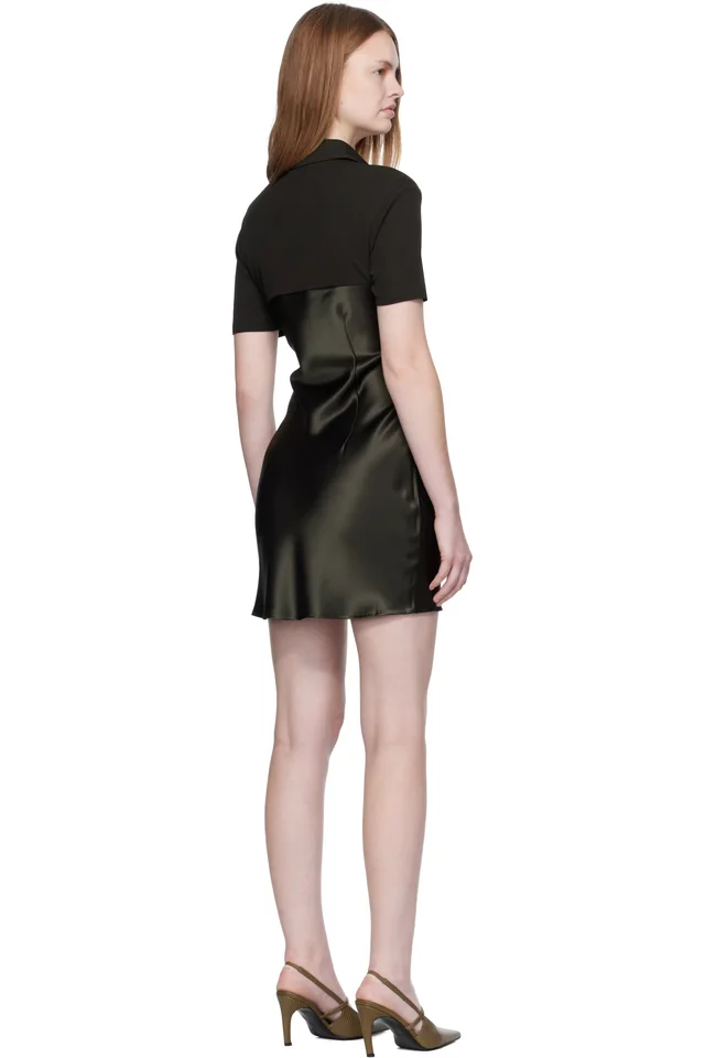 Nanushka Gray & Green Heceta Minidress, photo 3 of 3 from SSENSE