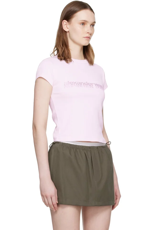 Alexander Wang Pink Hotfix Graphic Baby T-shirt, photo 2 of 4 from SSENSE